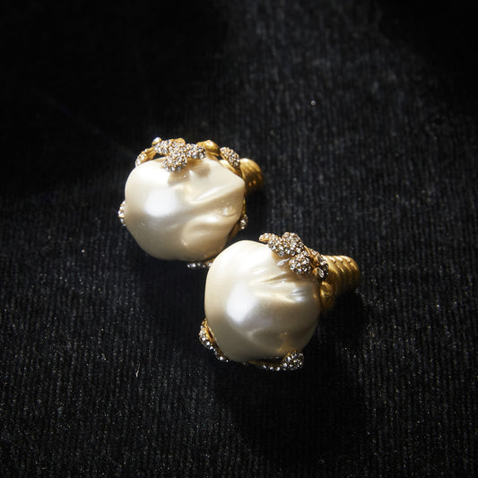 Sparkling Swarovski Crystal Copper Alloy Pearl-Imitation Earrings KK-91099