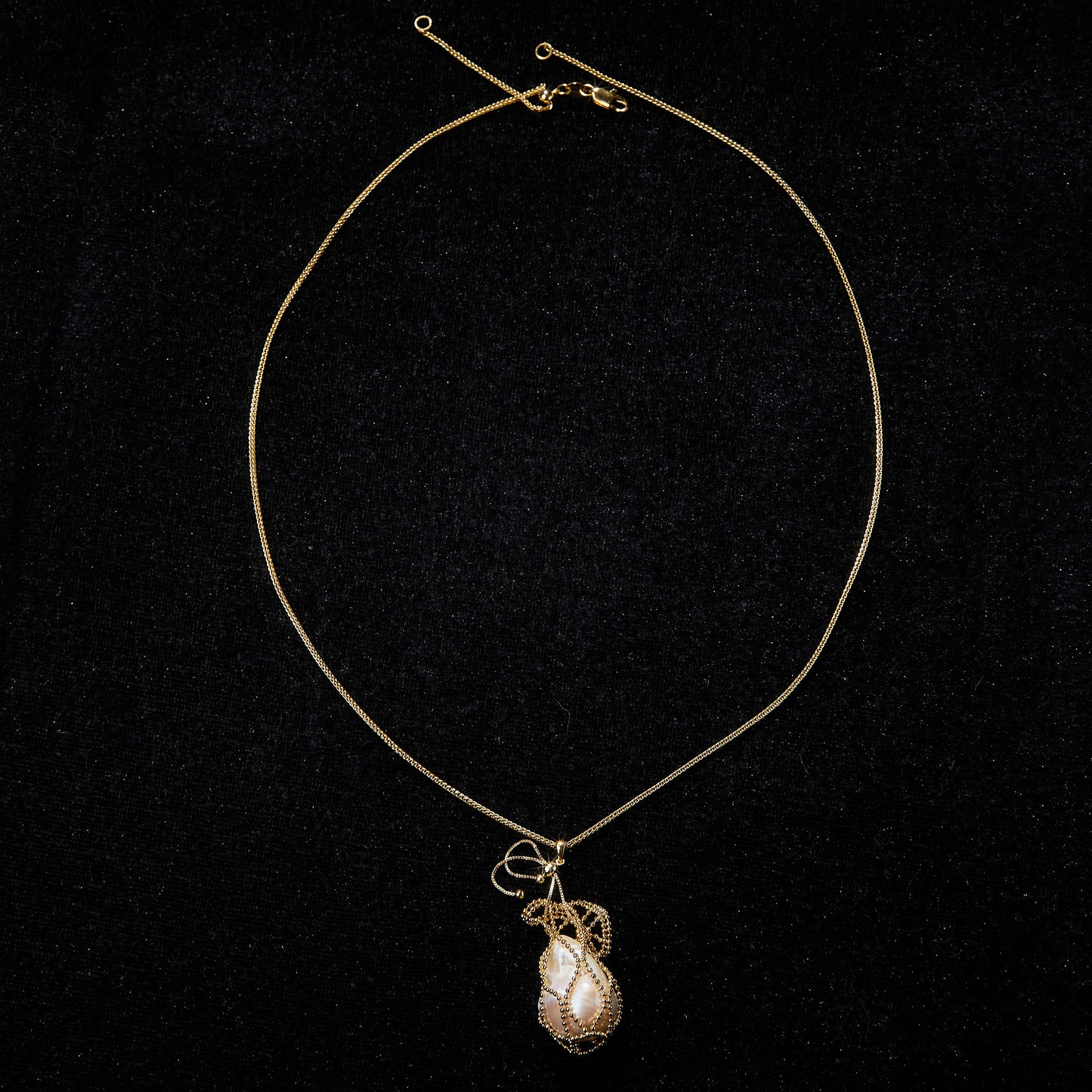 Copper Alloy Pearl-Imitation Necklace KK-JK0005