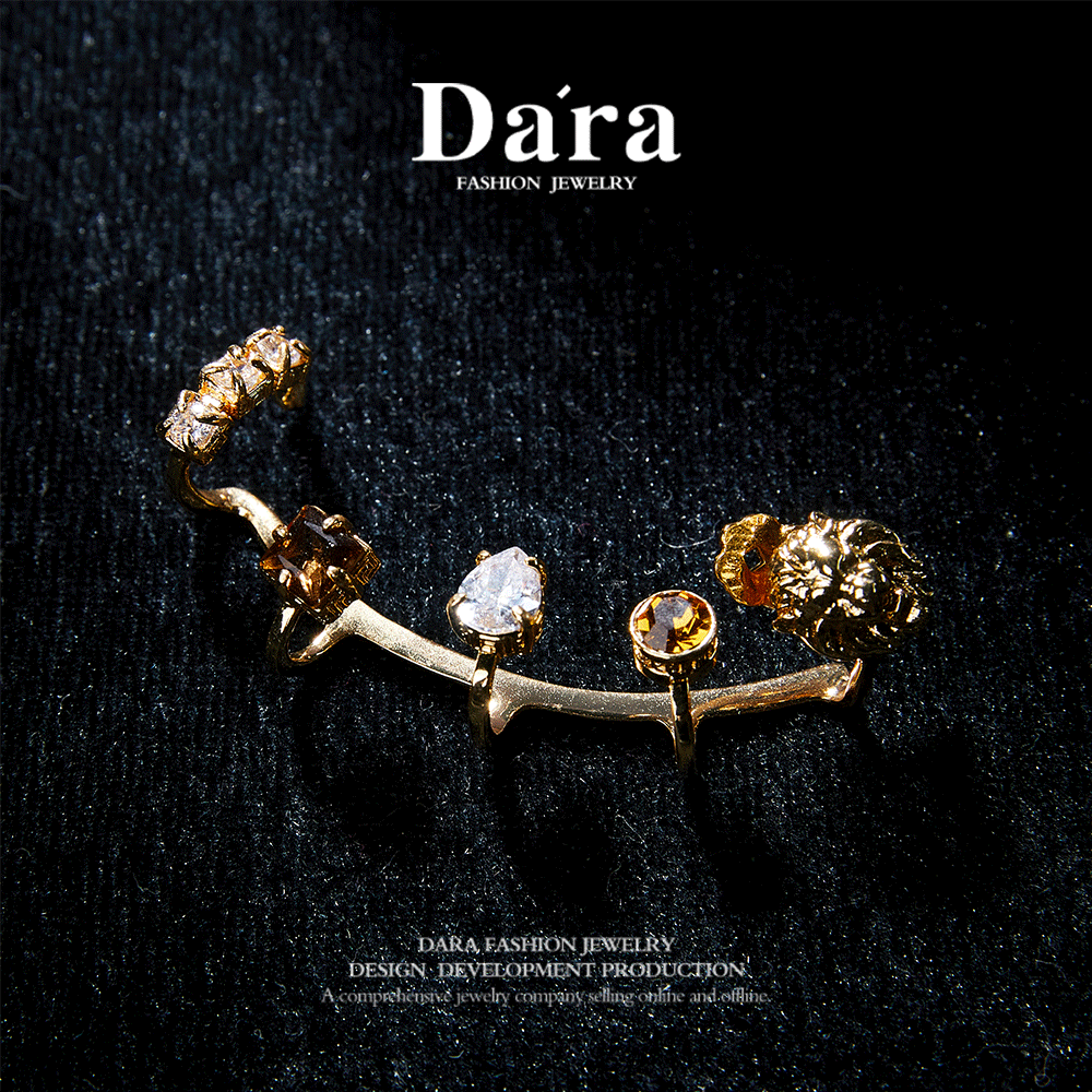 Sparkling Swarovski Crystal Copper Alloy Ear Cuff Earrings KK-92022