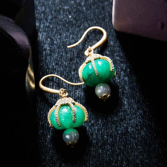 Refined Swarovski Crystal Copper Alloy Pearl-Imitation Earrings KK-91265