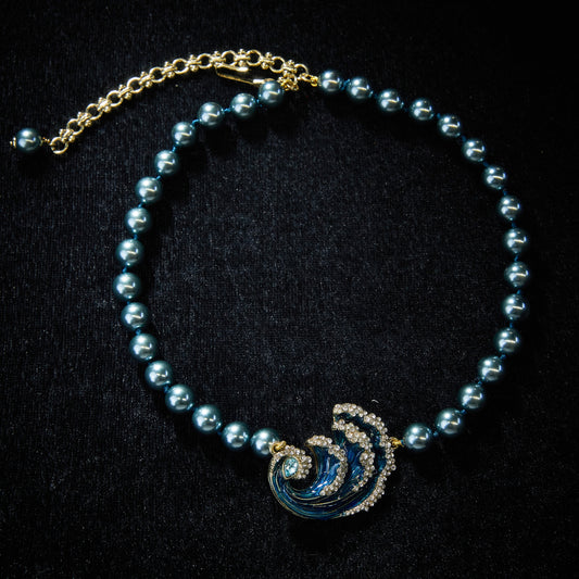 Sparkling Swarovski Crystal Copper Alloy Pearl-Imitation Necklace & Earrings Set KK-JB0060