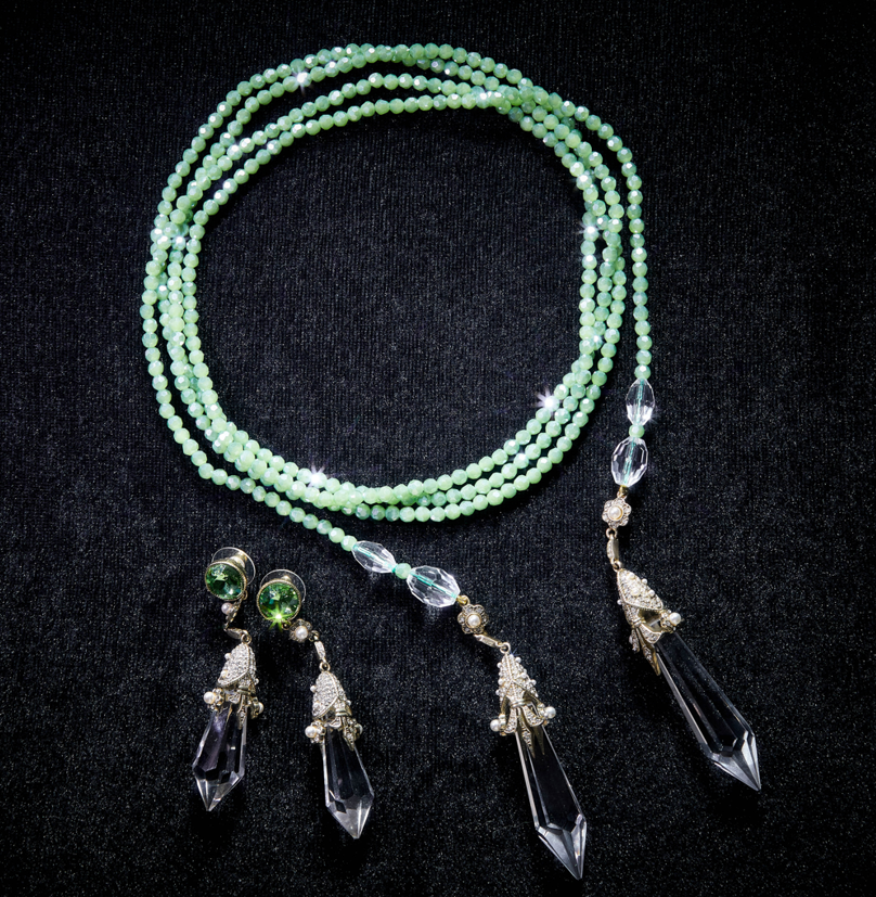 Elegant Copper Alloy Necklace & Earrings Set  KK-92181