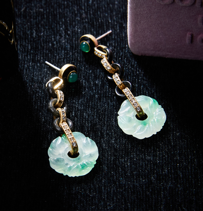 Sparkling Swarovski Crystal Copper Alloy Earrings KK-91915