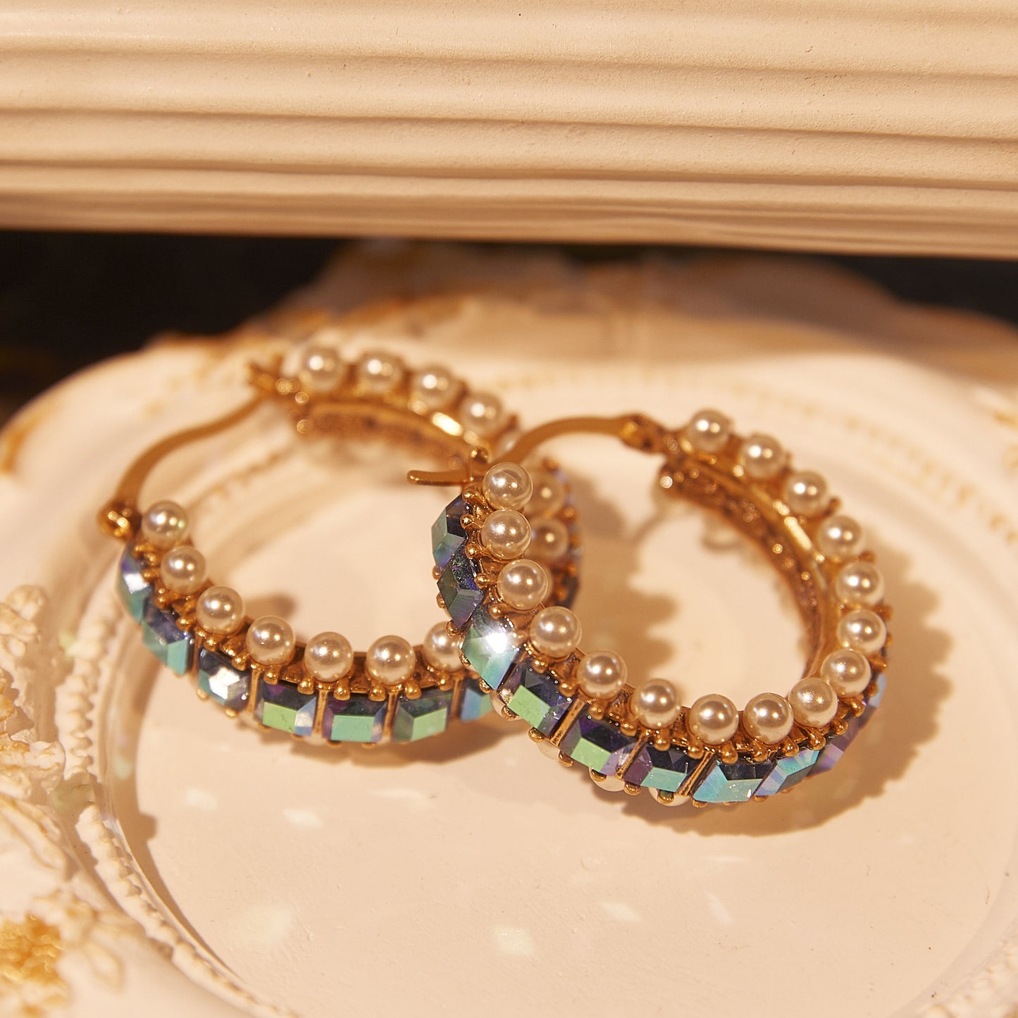 Elegant Copper Alloy Pearl-Imitation Earrings KK-91042