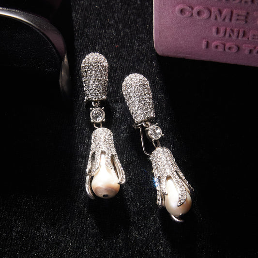 Elegant Copper Alloy Alloy Pearl-Imitation Earrings  KK-9629