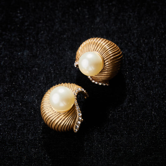 Refined Swarovski Crystal & Pearl-Imitation Copper Alloy Earrings KK-JB0016