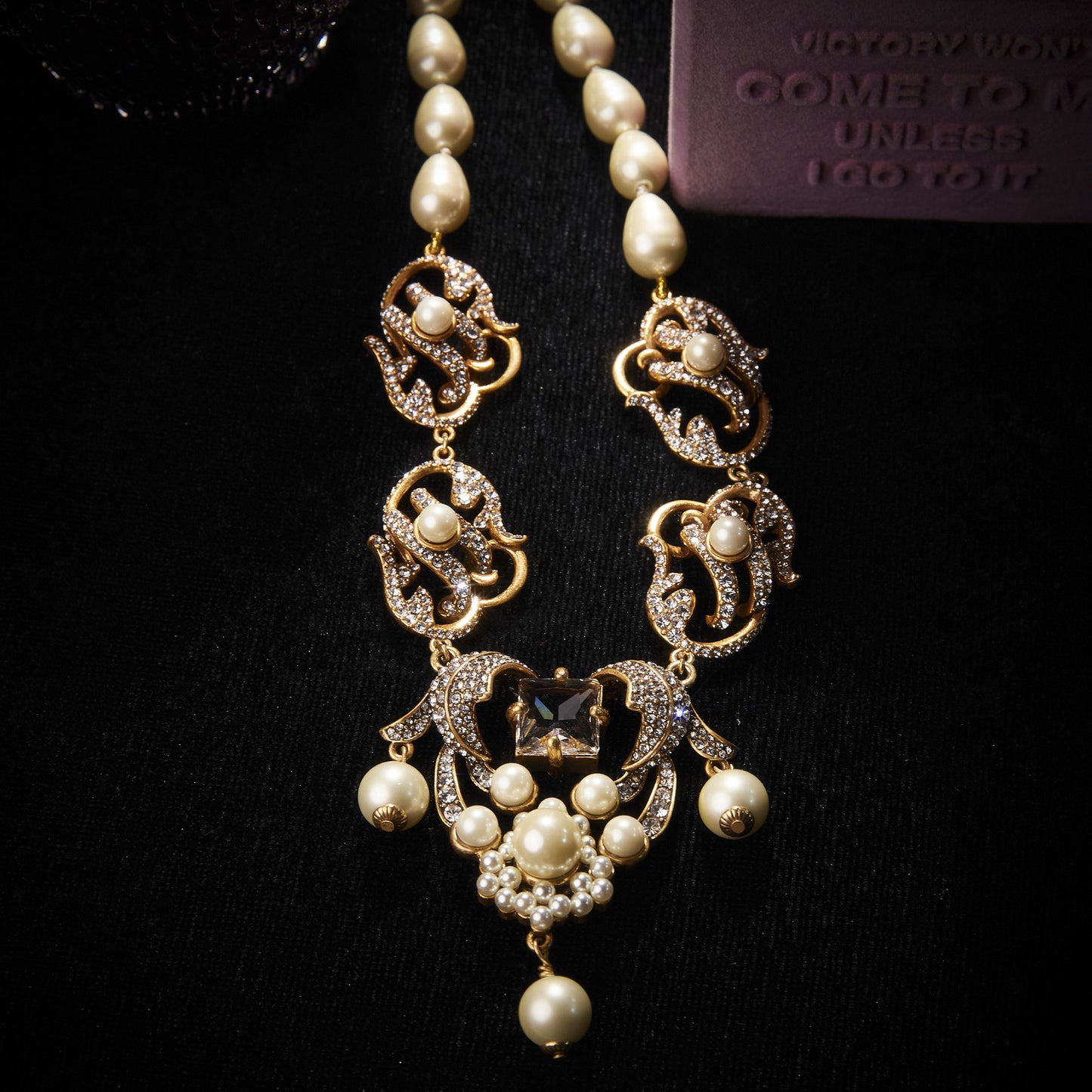 Elegant Copper Alloy Pearl-Imitation Necklace KK-91394