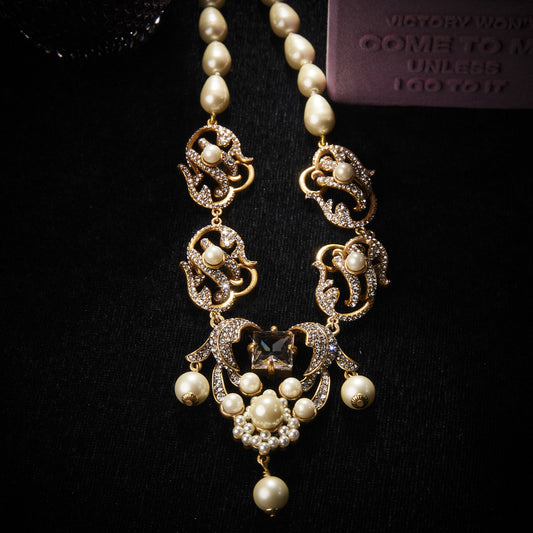 Elegant Copper Alloy Pearl-Imitation Necklace KK-91394