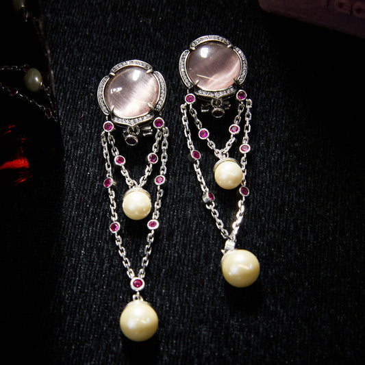 Elegant Copper Alloy Pearl-Imitation Earrings  KK-JB0065