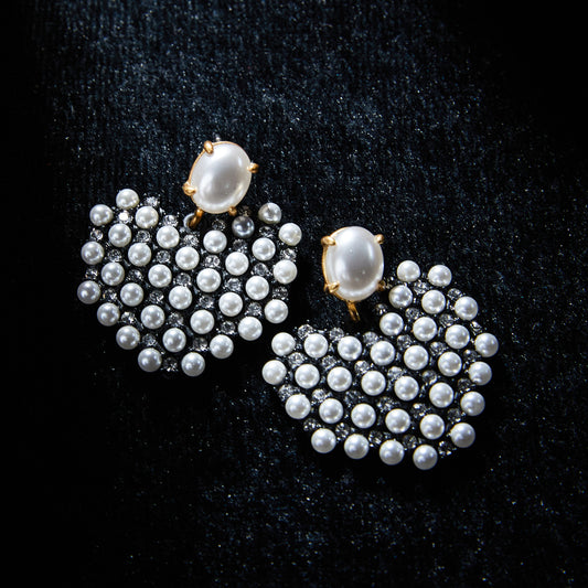 Refined Swarovski Crystal Copper Alloy Pearl-Imitation Earrings KK-91053