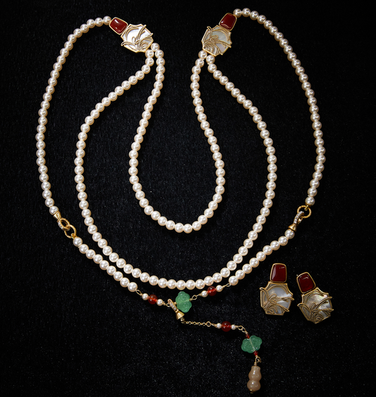 Refined Swarovski Crystal Copper Alloy Necklace & Earrings Set  KK-JB0004