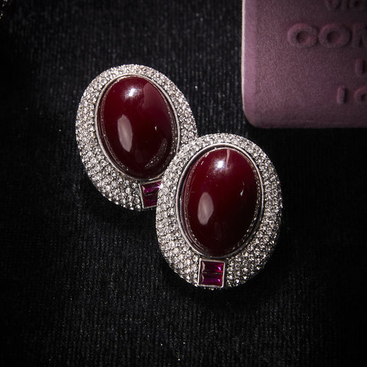 Sparkling Swarovski Crystal Copper Alloy Pearl-Imitation Earrings KK-9999