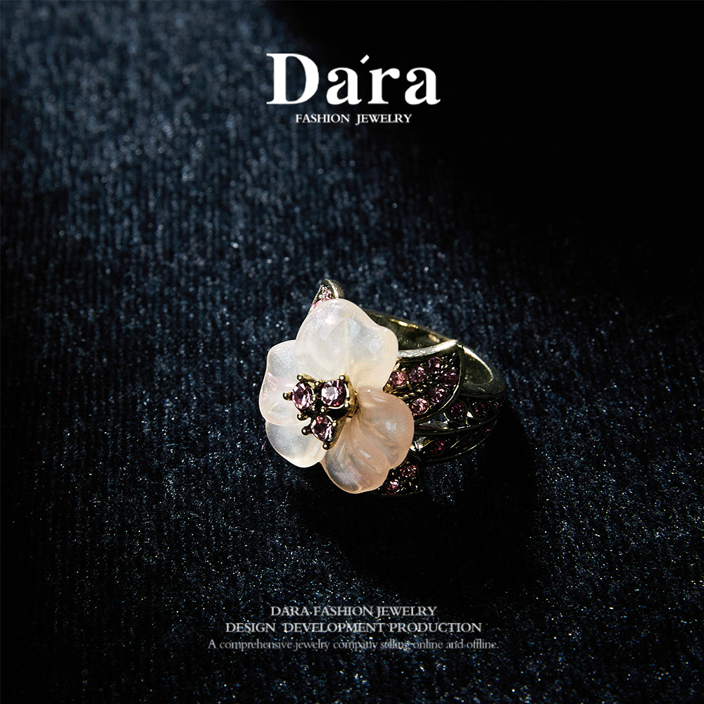 Sparkling Swarovski Crystal Copper Alloy Earrings & Ring KK-91389