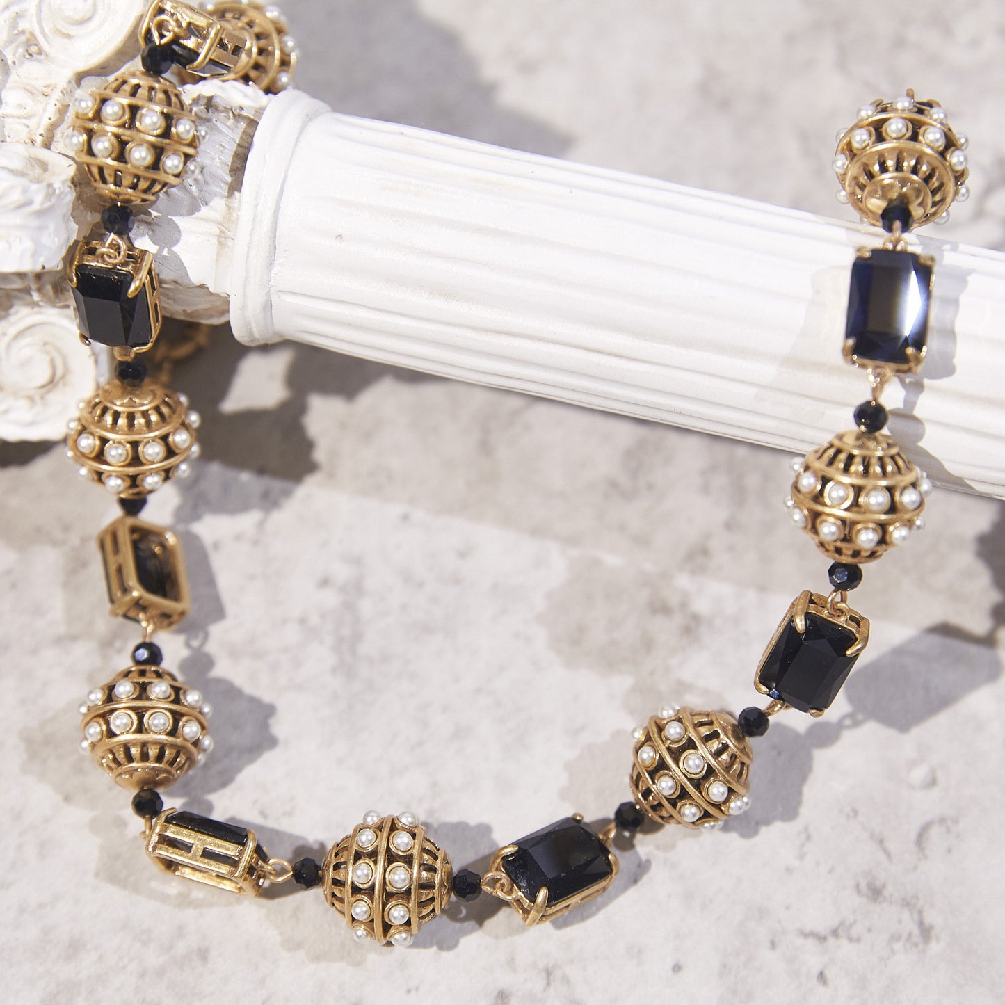 Refined Swarovski Crystal Copper Alloy Pearl-Imitation Necklace KK-9481