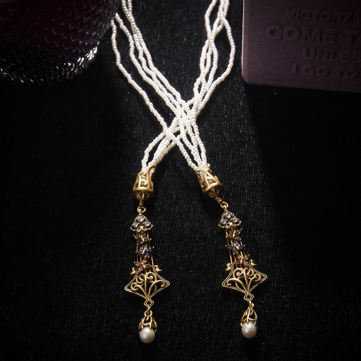 Sparkling Swarovski Crystal Copper Alloy Pearl-Imitation Necklace  KK-91288