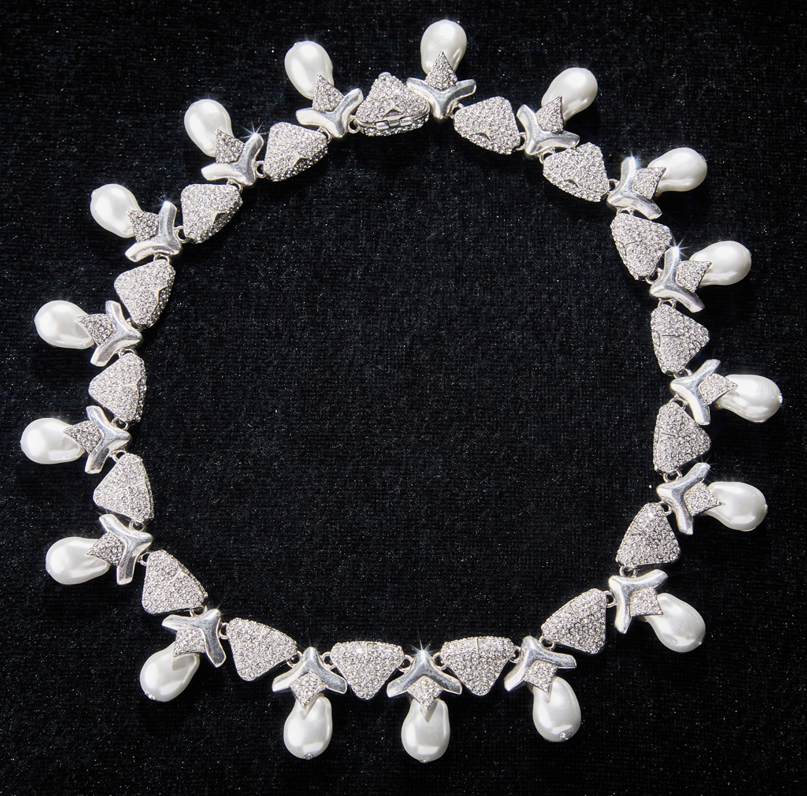 Sparkling Swarovski Crystal Copper Alloy Pearl-Imitation Jewelry Set KK-JB0117