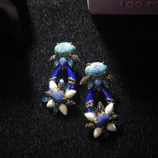 Refined Swarovski Crystal Copper Alloy Earrings  KK-91890