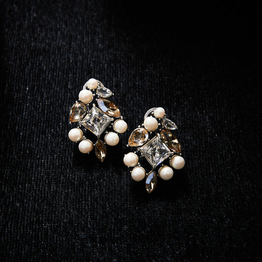 Elegant Copper Alloy Pearl-Imitation Earrings  KK-JB0017