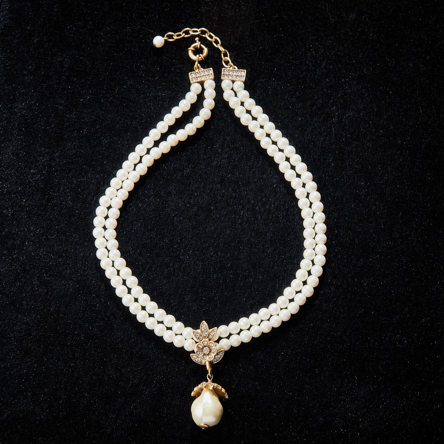 Swarovski Crystal & Pearl-Imitation Copper Alloy Necklace KK-JB0237