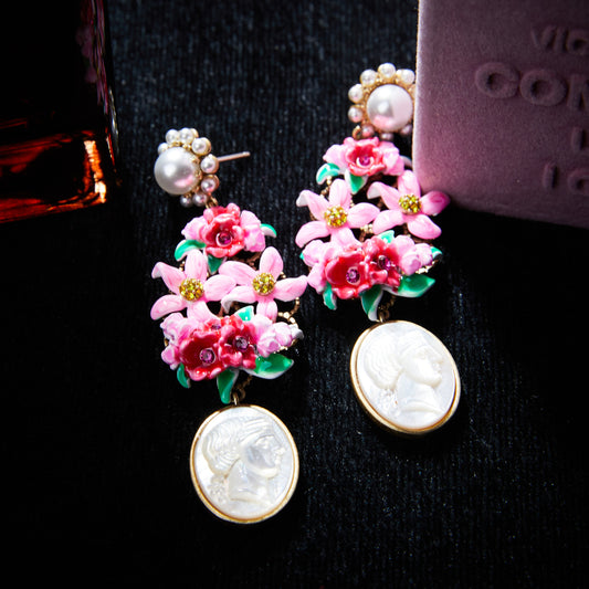 Sparkling Swarovski Crystal Copper Alloy Pearl-Imitation Earrings  KK-91905