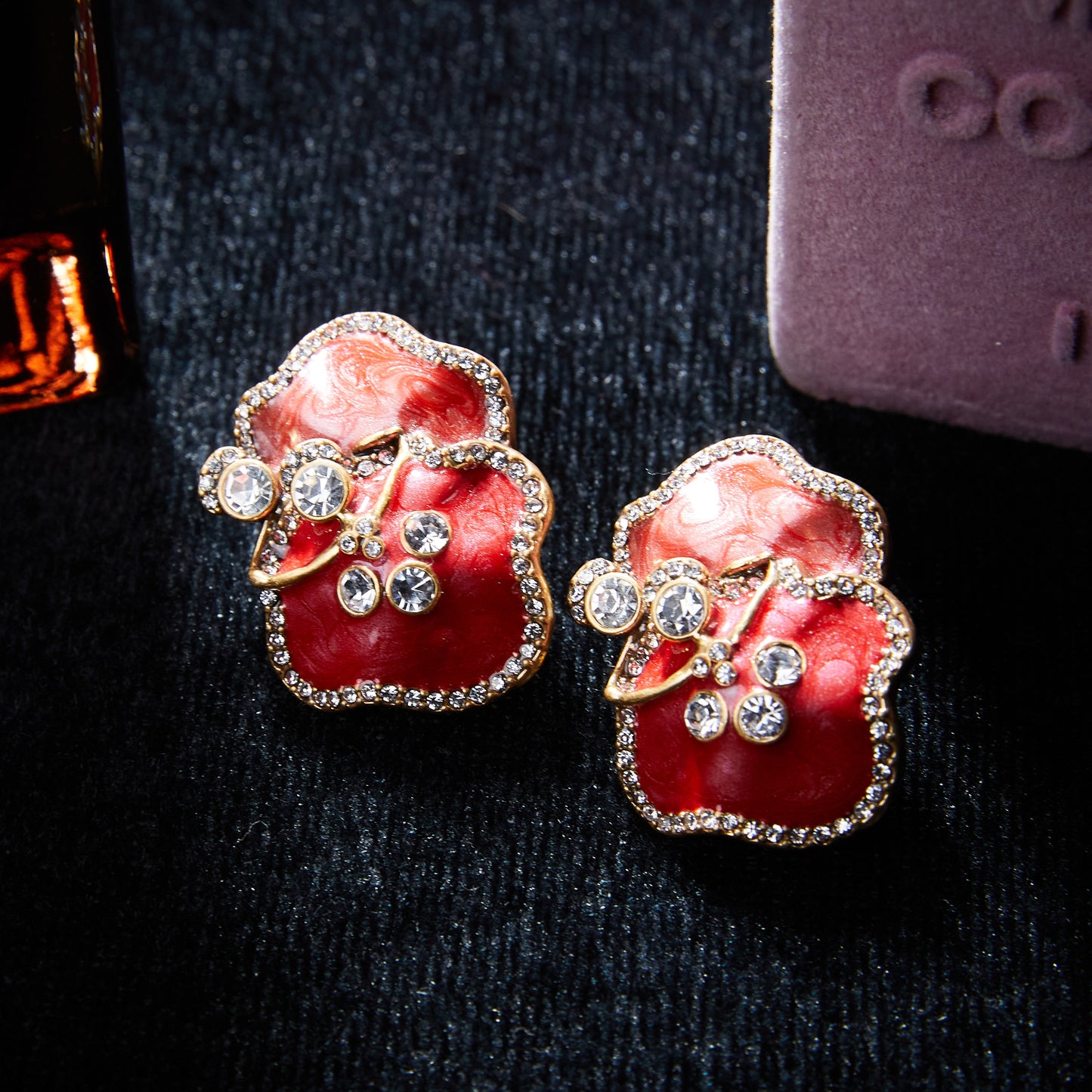 Sparkling Swarovski Crystal Copper Alloy Earrings KK-91984