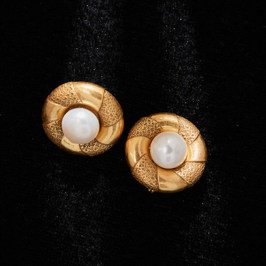 Elegant Copper Alloy Pearl-Imitation Earrings KK-JK0063