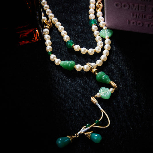 Refined Swarovski Crystal Copper Alloy Pearl-Imitation Necklace & Earrings  KK-91917