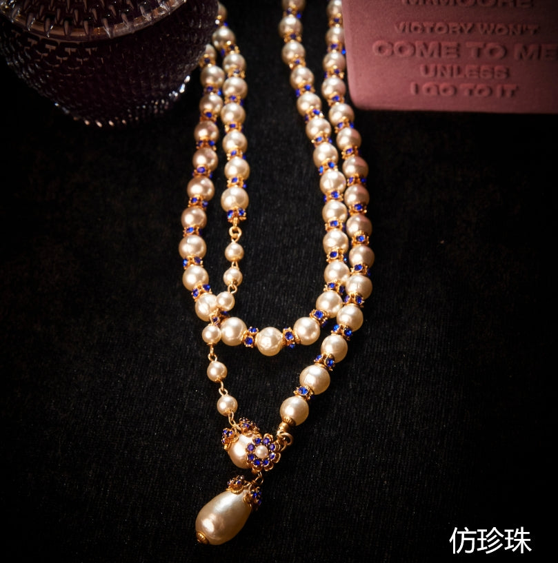 Sparkling Swarovski Crystal Copper Alloy Pearl-Imitation Necklace KK-91525