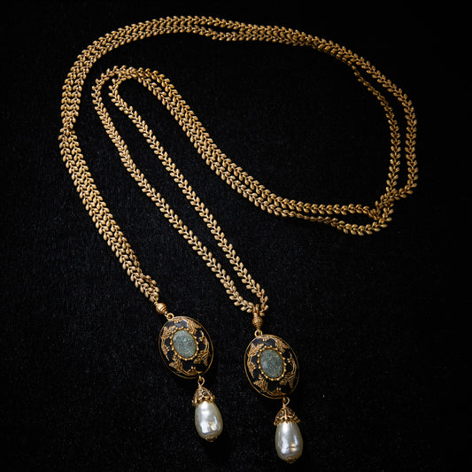 Sparkling Swarovski Crystal Copper Alloy Pearl-Imitation Necklace & Earrings KK-92083