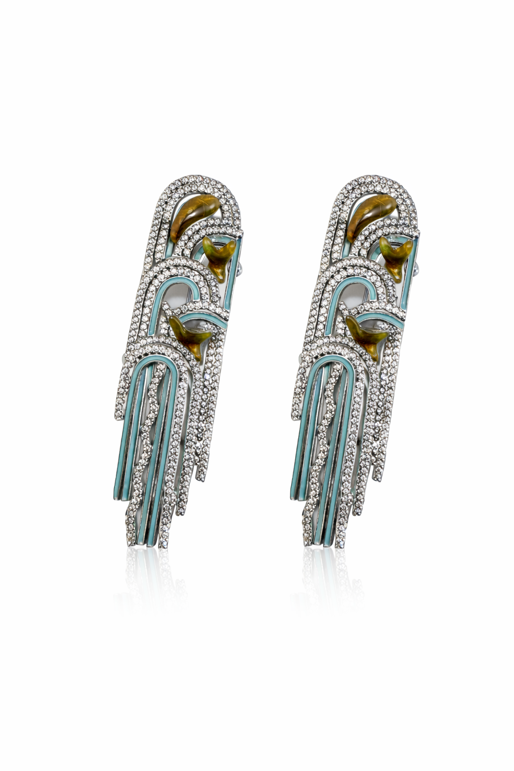 Art Deco Crystal Fringe Drop Earrings – Statement Rhinestone Long Dangle Earrings, Vintage Glam Jewelry