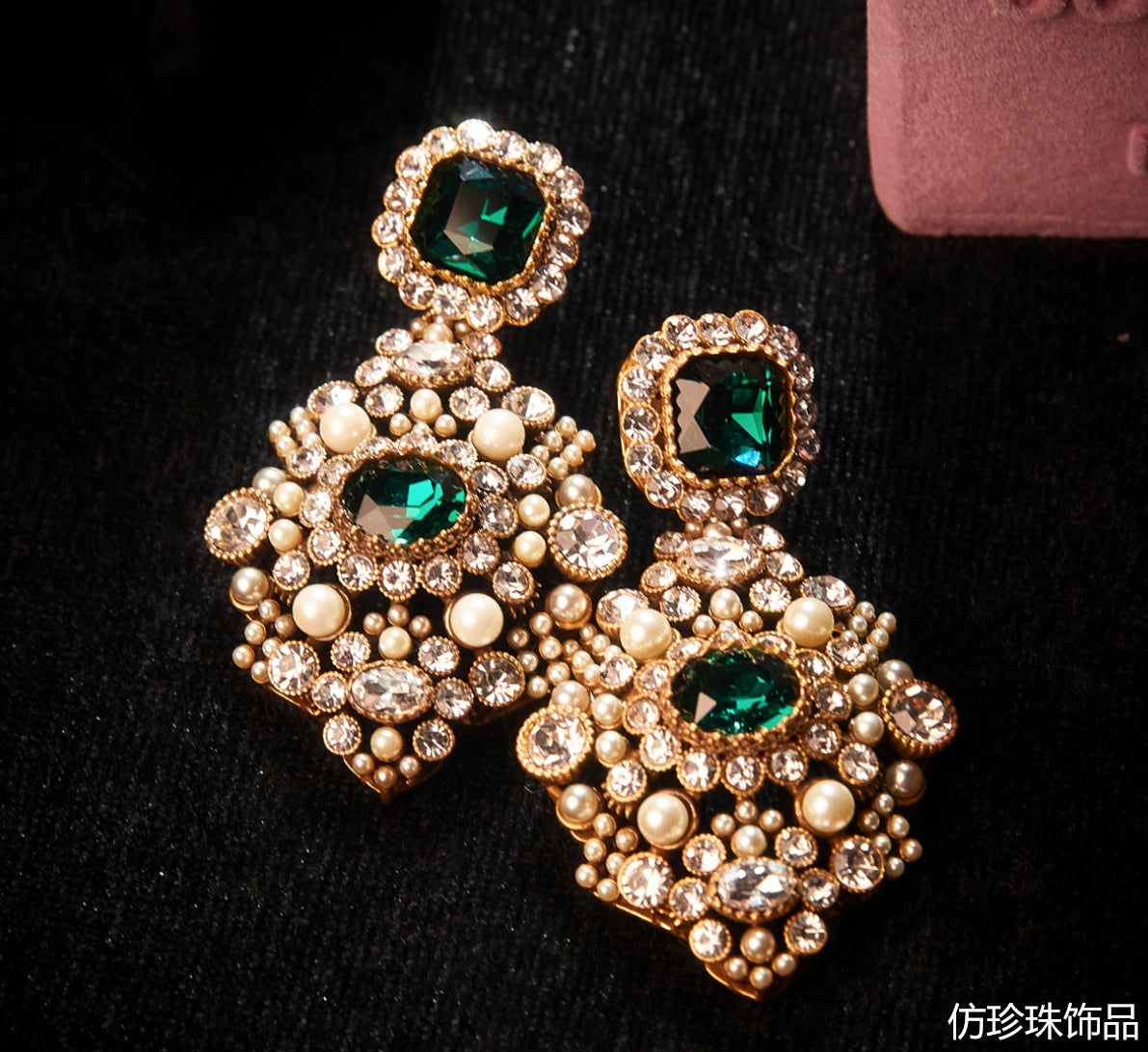 Refined Swarovski Crystal Copper Alloy Pearl-Imitation Necklace & Earrings KK-91600/91601