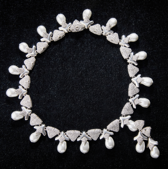 Sparkling Swarovski Crystal Copper Alloy Pearl-Imitation Jewelry Set KK-JB0117