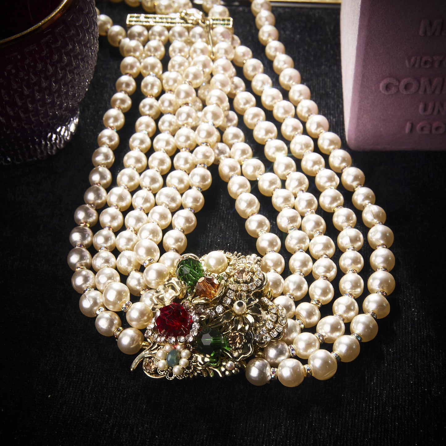 Refined Swarovski Crystal Copper Alloy Pearl-Imitation Necklace KK-91852