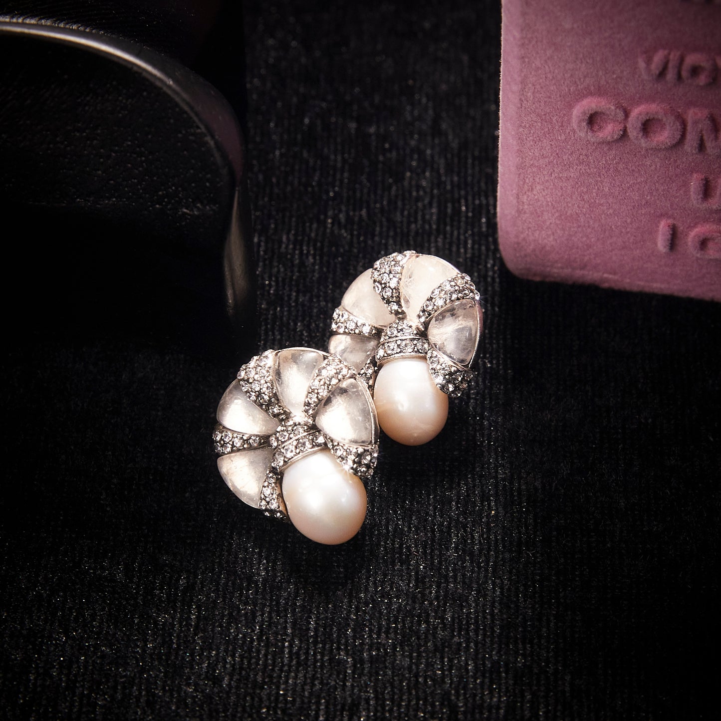 Timeless Swarovski Crystal Copper Alloy Pearl-Imitation Earrings KK-91676