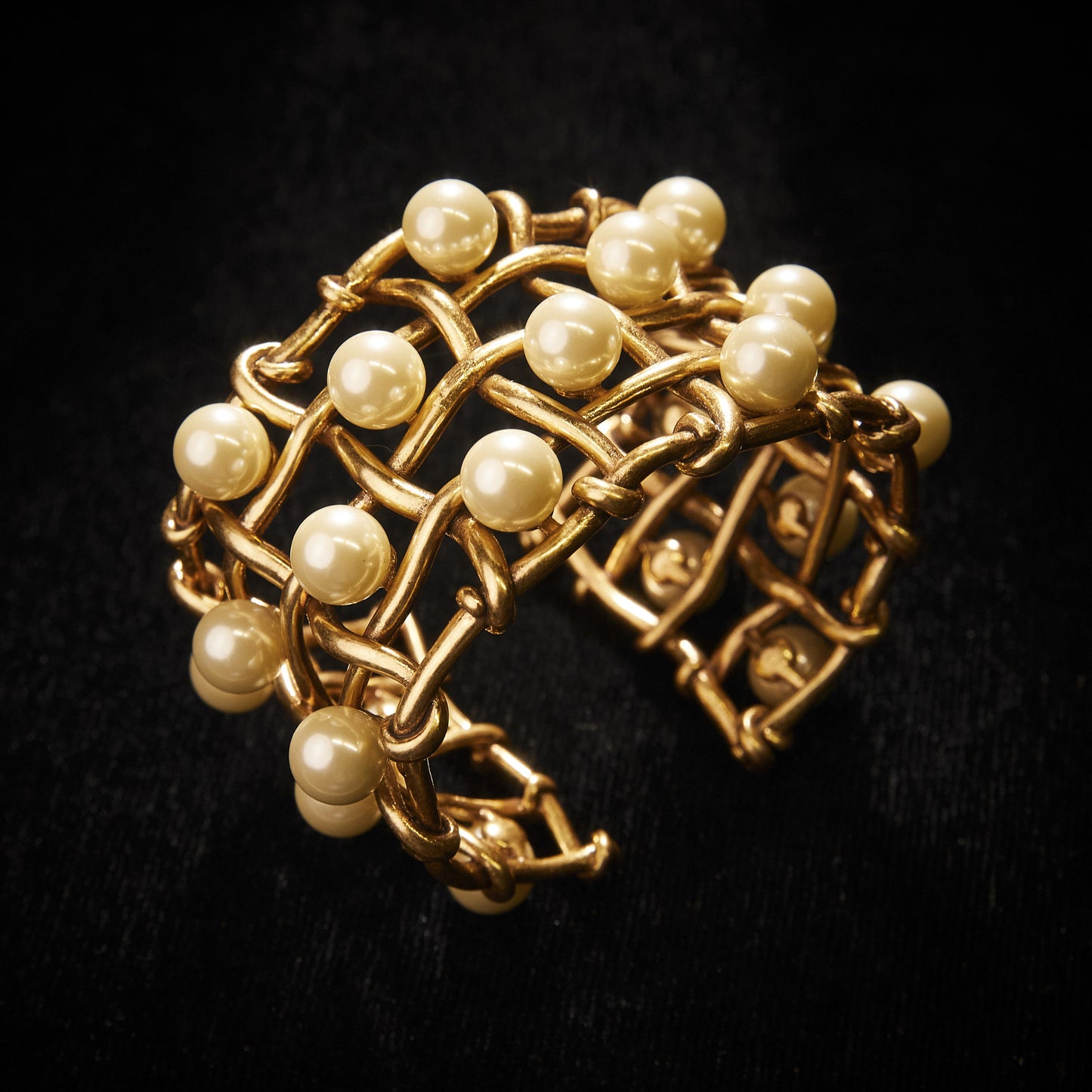 Elegant Copper Alloy Pearl-Imitation Bracelet KK-91506