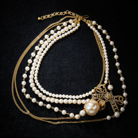 Refined Swarovski Crystal & Pearl-Imitation Copper Alloy Jewelry Set KK-JB0005