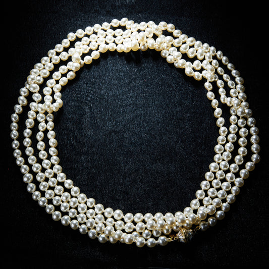 Swarovski Crystal & Imitation Pearl Copper Alloy Necklace KK-92040