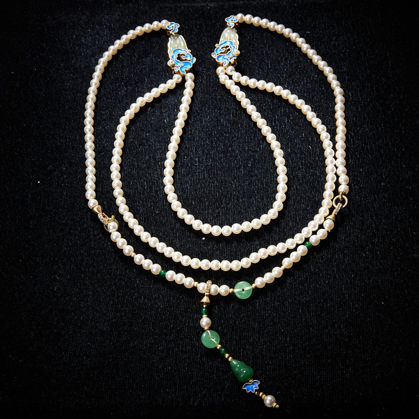 Refined Swarovski Crystal Copper Alloy Pearl-Imitation Necklace & Earrings KK-91895