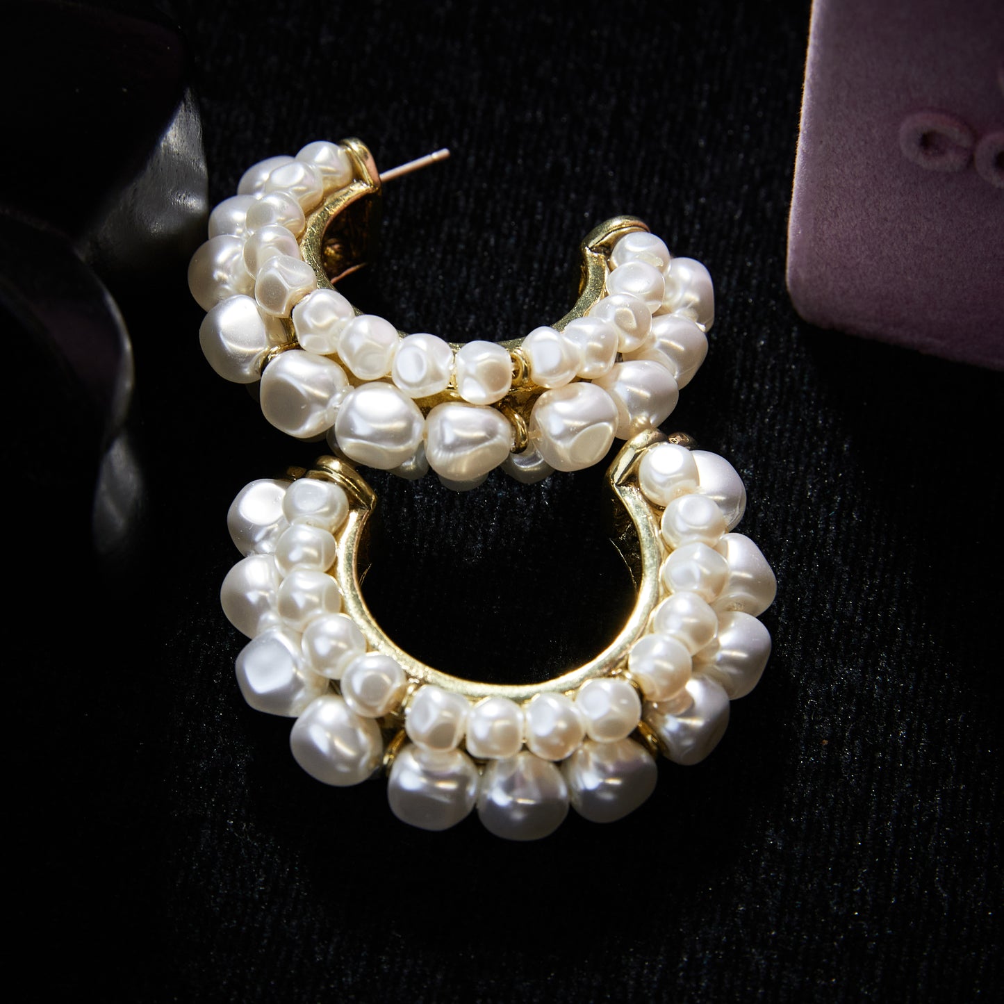 Sparkling Swarovski Crystal Copper Alloy Pearl-Imitation Earrings KK-92057