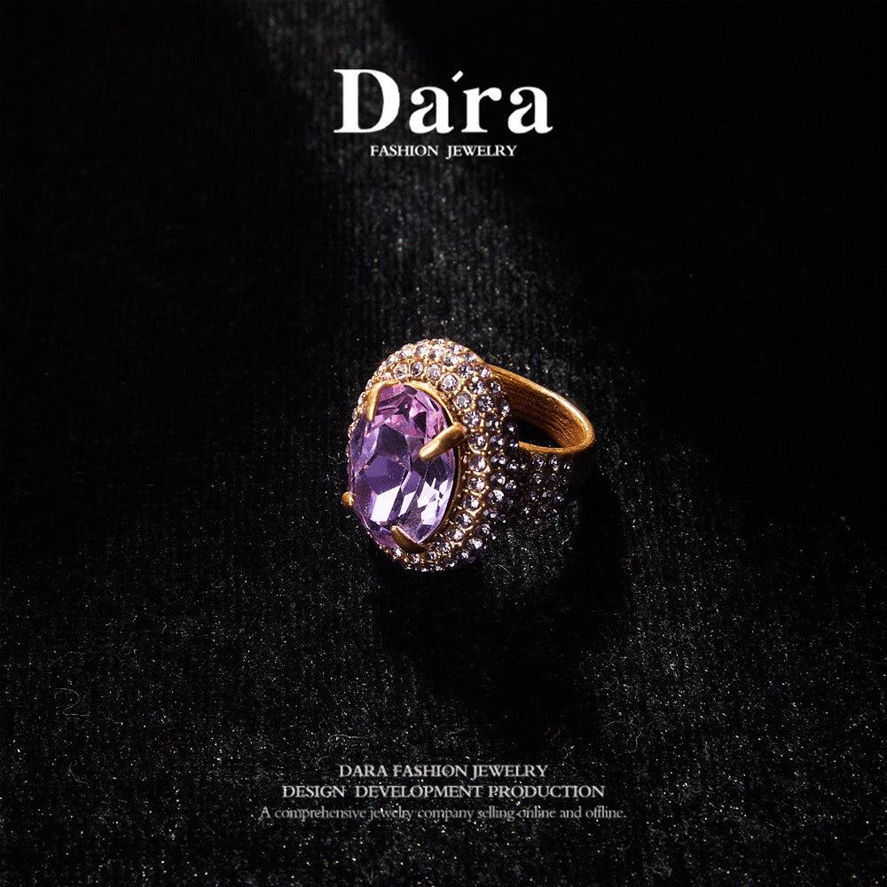 Refined Swarovski Crystal Copper Alloy Earrings  & Ring KK-91395