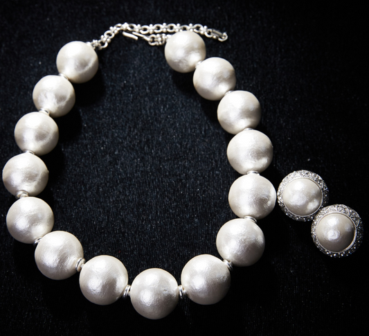 Elegant Copper Alloy Pearl-Imitation Jewelry Set KK-92000
