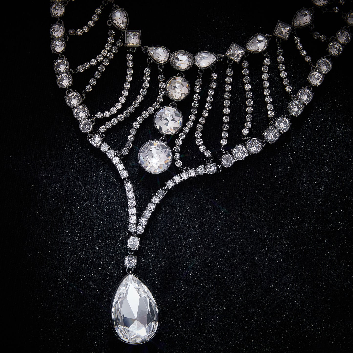 Refined Swarovski Crystal Copper Alloy Necklace & Earrings KK-92179