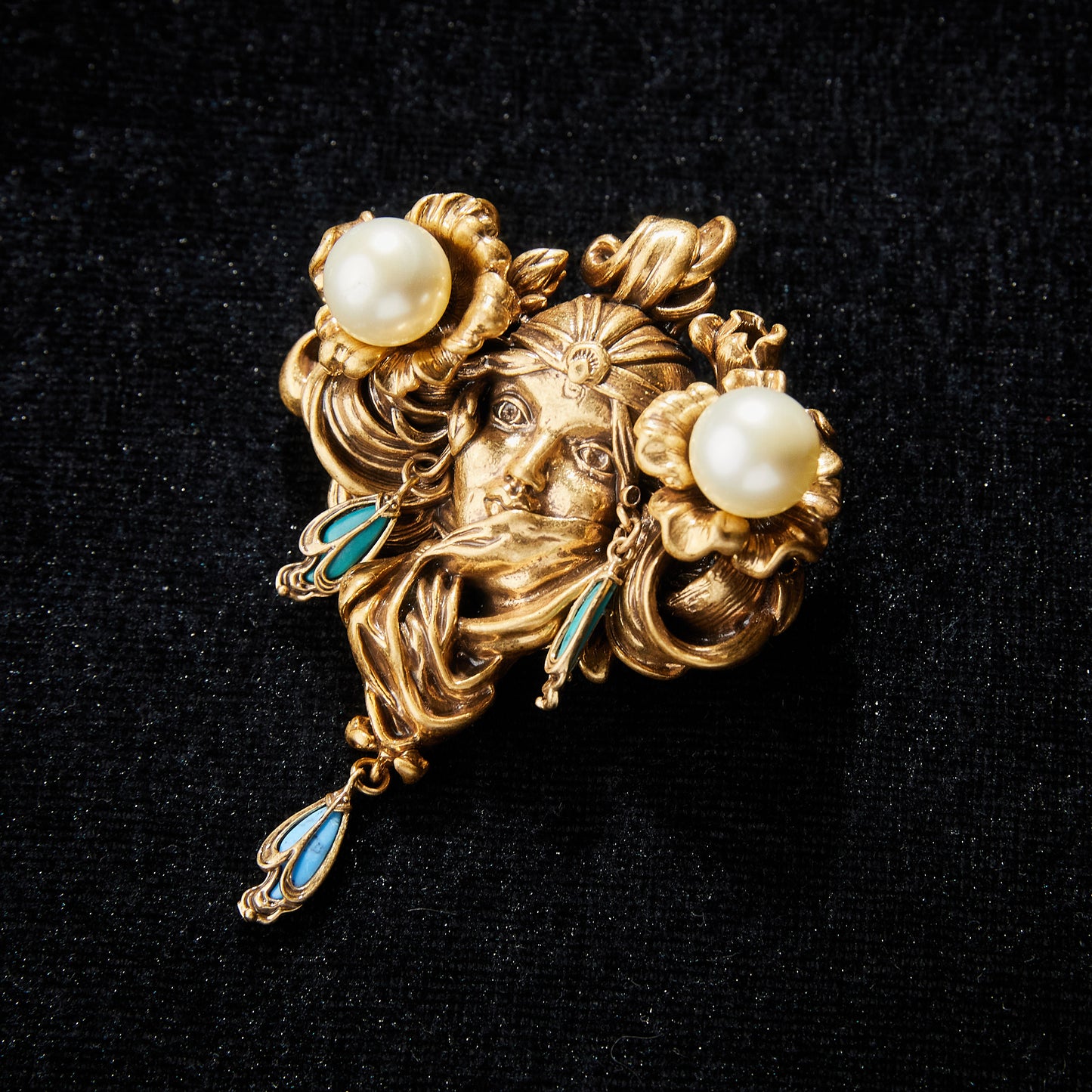 Copper Alloy Pearl-Imitation Brooch KK-JK0025