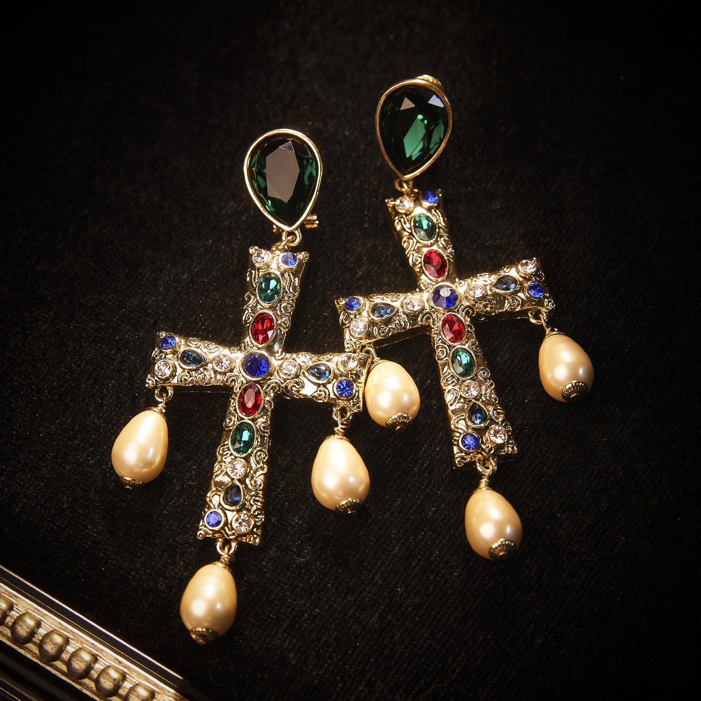 Refined Swarovski Crystal Copper Alloy Pearl-Imitation Necklace & Earrings  KK-91592