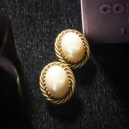Elegant Copper Alloy Pearl-Imitation Earrings KK-9795