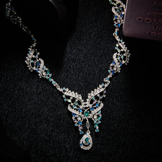 Sparkling Swarovski Crystal Copper Alloy Pearl-Imitation Jewelry Set KK-JB0157