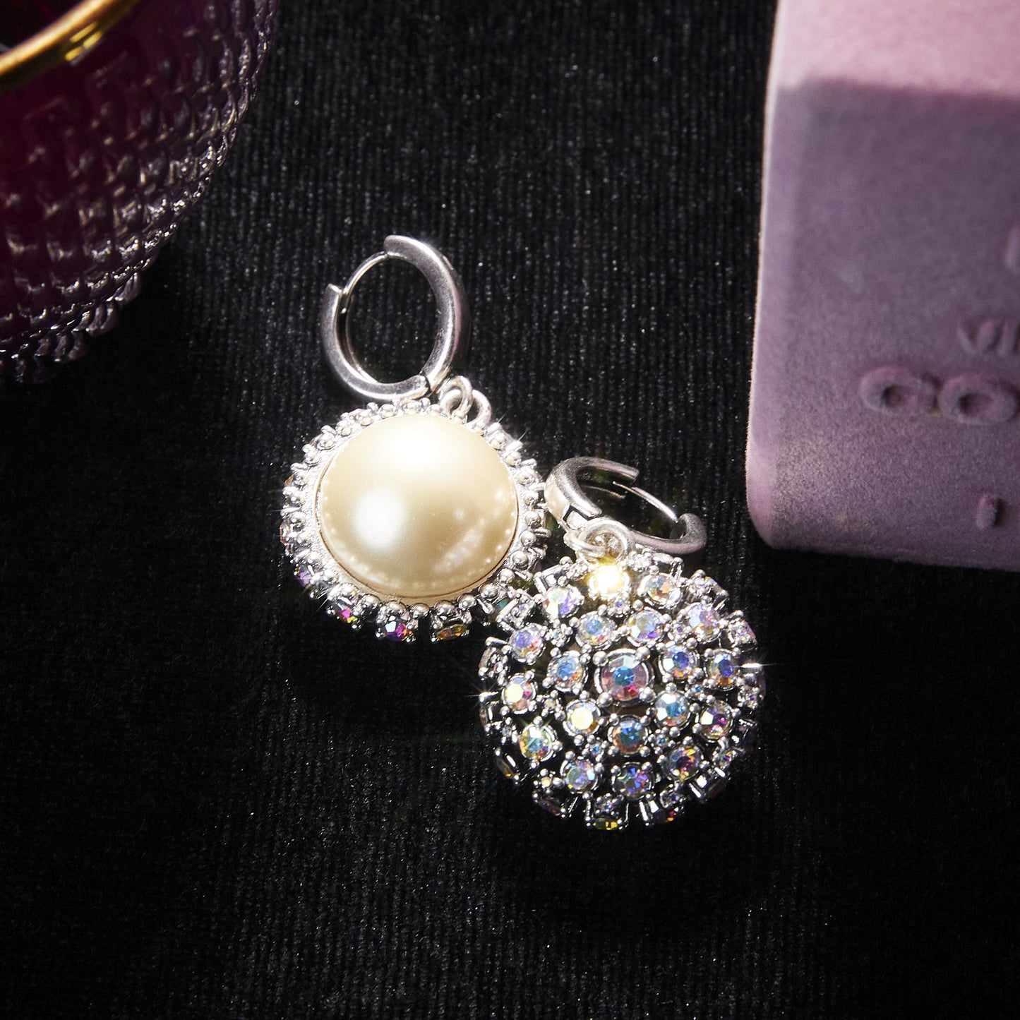 Sparkling Swarovski Crystal Copper Alloy Pearl-Imitation Jewelry Set KK-91791