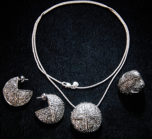 Refined Swarovski Crystal Copper Alloy Necklace & Earrings Set KK-92206