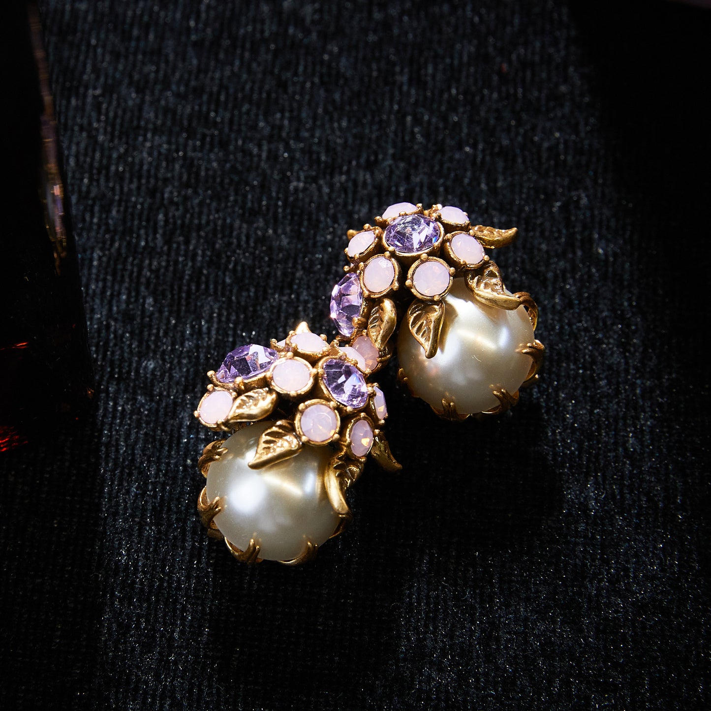 Timeless Swarovski Crystal Copper Alloy Pearl-Imitation Necklace & Earrings Set KK-JB0109