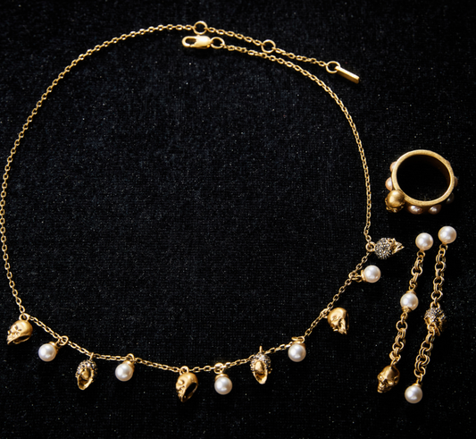 Refined Swarovski Crystal Copper Alloy Pearl-Imitation Jewelry Set KK-92087